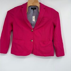 Talbots NEW‎ Soft Collared Blazer Suit Jacket Hot Pink Button Pocket Women's 14P